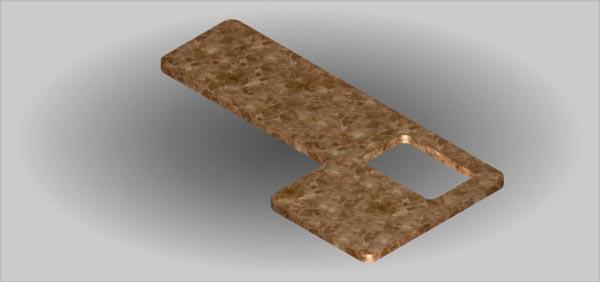 Benchtop with sink cutout